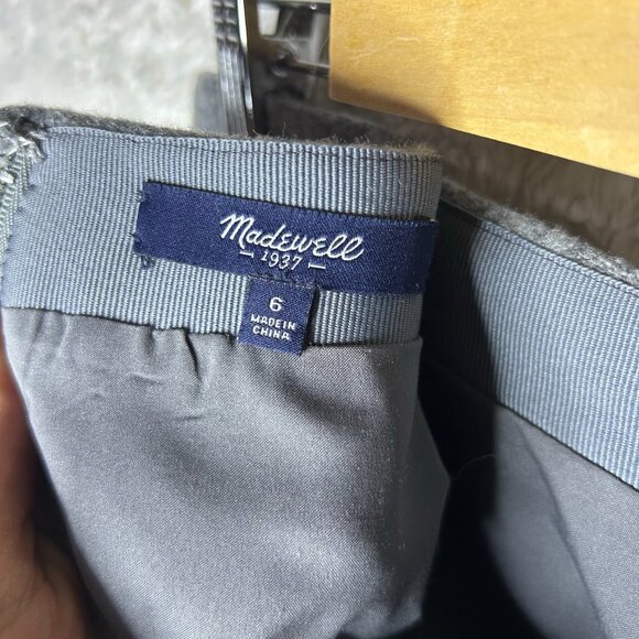 MADEWELL Heather Gray ATELIER SKIRT‎ Women’s Size 6 Felted Wool - Picture 5 of 8